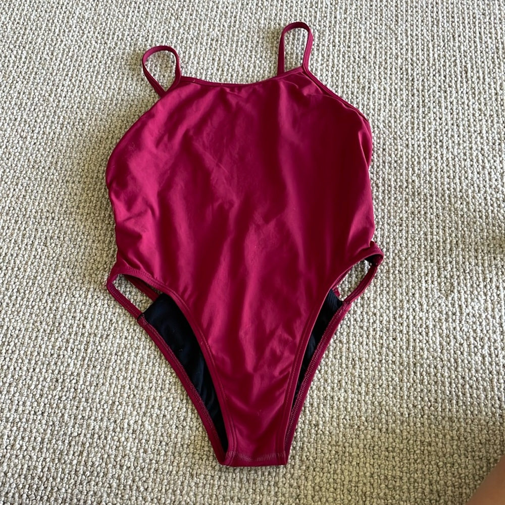Maroon jolyn tie back suit